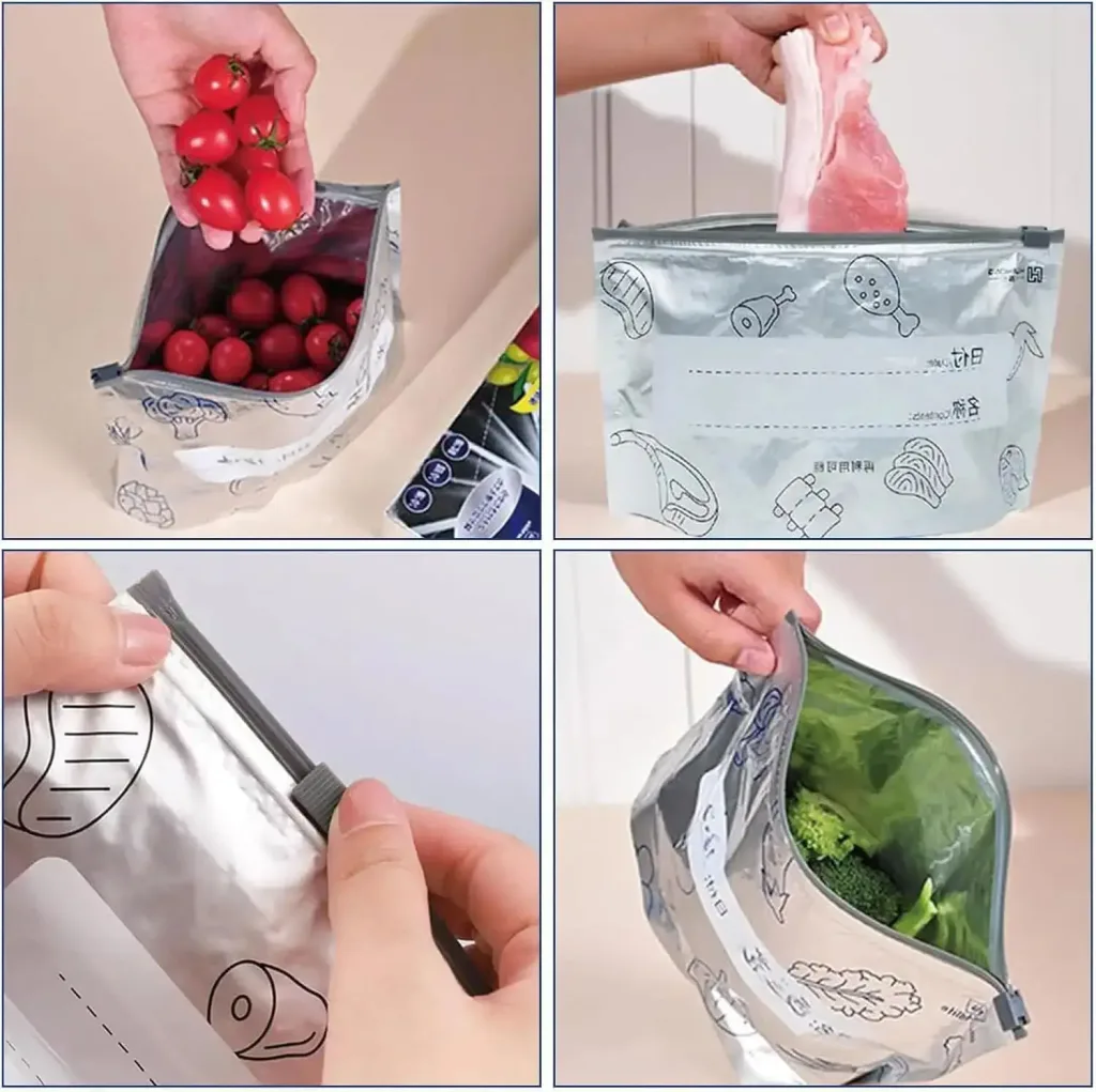 MBarii Aluminum Foil Zip Lock Bag | ১০ পিস Value Pack | খাবার দীর্ঘক্ষণ টাটকা রাখার সহজ সমাধান